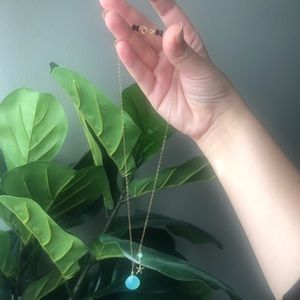 Caitlyn Nicole Necklace Gold/aquamarine/starfish